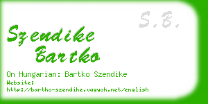 szendike bartko business card